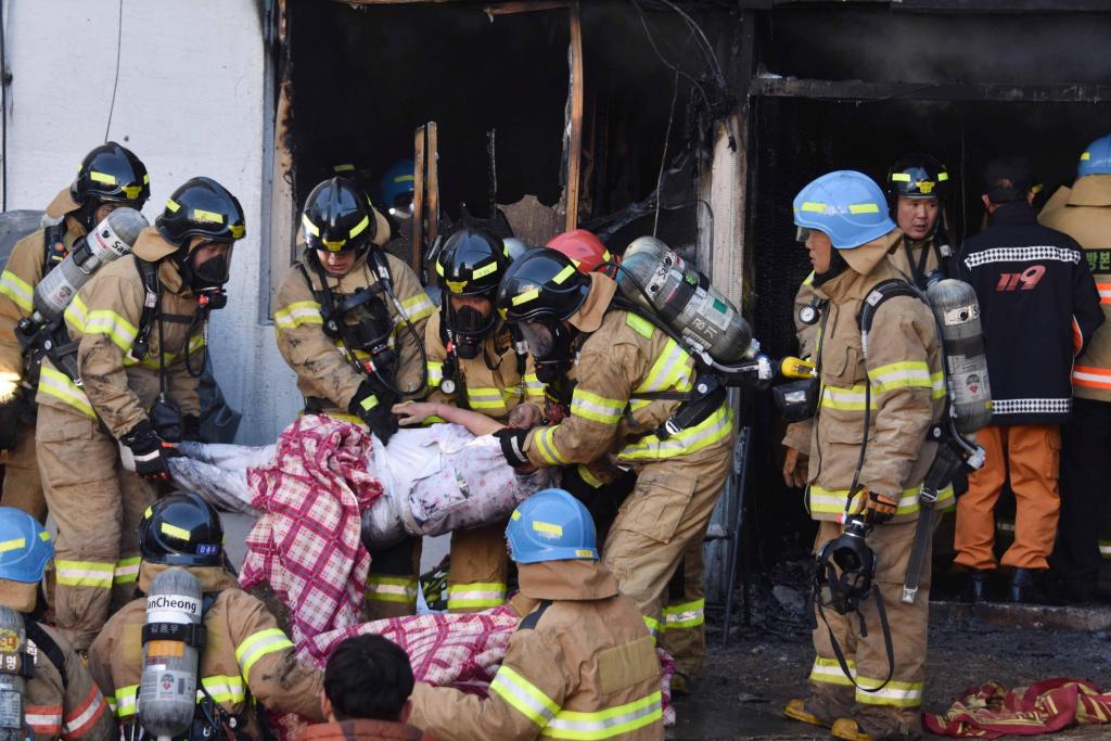 Incendio en un hospital en Miryang