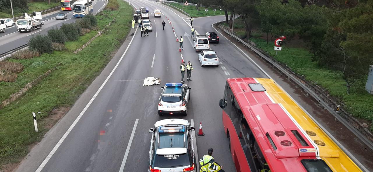 Una suicida provoca un accidente múltiple en la autopista de Llucmajor
